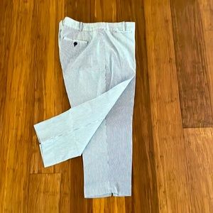 Talbots Crop pants, seasucker fabric, very comfy.